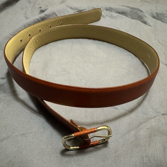J. Crew Cognac Brown Leather Women’s Belt Size Medium - Picture 9 of 9